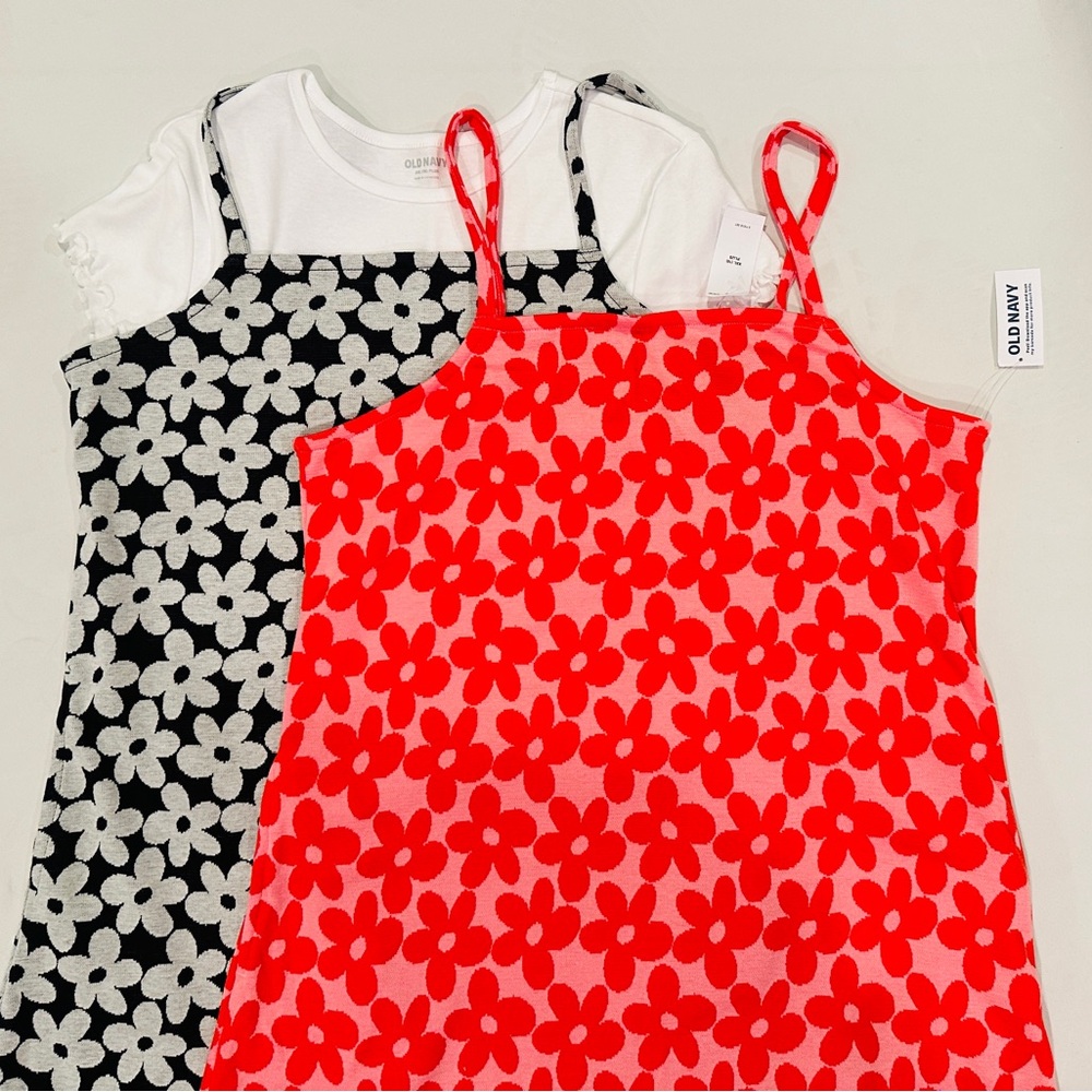 Old Navy Girls Dresses - Red and Black Floral w/ tee